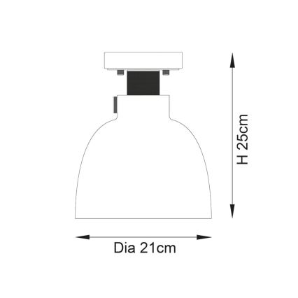 Endon 99106 - Plafondlamp URBAN 1xE27/10W/230V zwart/doorzichtig