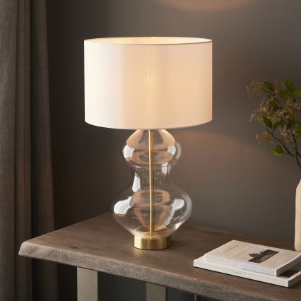 Endon 99110 - Dimbare tafellamp KELDA 1xE27/10W/230V wit/goud