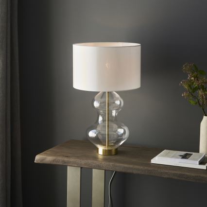 Endon 99110 - Dimbare tafellamp KELDA 1xE27/10W/230V wit/goud