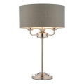 Endon 99149 - Tafellamp HIGHCLERE 3xE14/18W/230V grijs/glanzend chroom diameter 32 cm