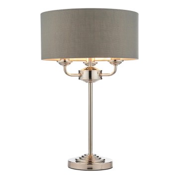 Endon 99149 - Tafellamp HIGHCLERE 3xE14/18W/230V grijs/glanzend chroom diameter 32 cm