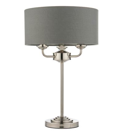 Endon 99149 - Tafellamp HIGHCLERE 3xE14/18W/230V grijs/glanzend chroom diameter 32 cm