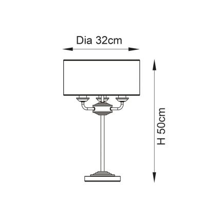 Endon 99149 - Tafellamp HIGHCLERE 3xE14/18W/230V grijs/glanzend chroom diameter 32 cm