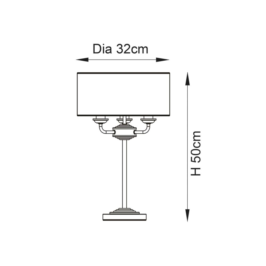 Endon 99149 - Tafellamp HIGHCLERE 3xE14/18W/230V grijs/glanzend chroom diameter 32 cm