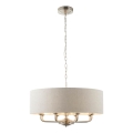 Endon 99152 - Hanglamp aan een ketting HIGHCLERE 8xE14/40W/230V grijs/mat chroom diameter 70 cm