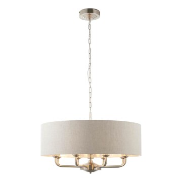 Endon 99152 - Hanglamp aan een ketting HIGHCLERE 8xE14/40W/230V grijs/mat chroom diameter 70 cm