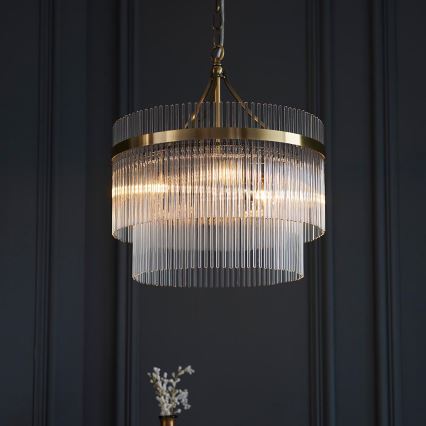 Endon 99167 - Hanglamp aan een ketting MARIETTA 3xE14/7W/230V messing/doorzichtig