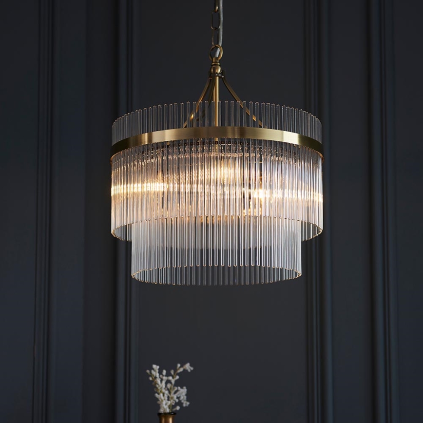 Endon 99167 - Hanglamp aan een ketting MARIETTA 3xE14/7W/230V messing/doorzichtig