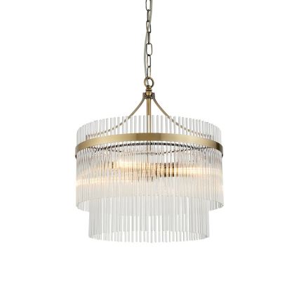 Endon 99167 - Hanglamp aan een ketting MARIETTA 3xE14/7W/230V messing/doorzichtig