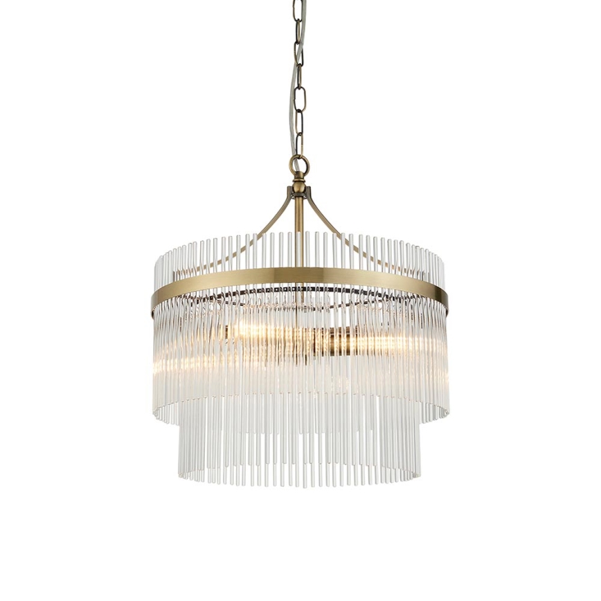 Endon 99167 - Hanglamp aan een ketting MARIETTA 3xE14/7W/230V messing/doorzichtig