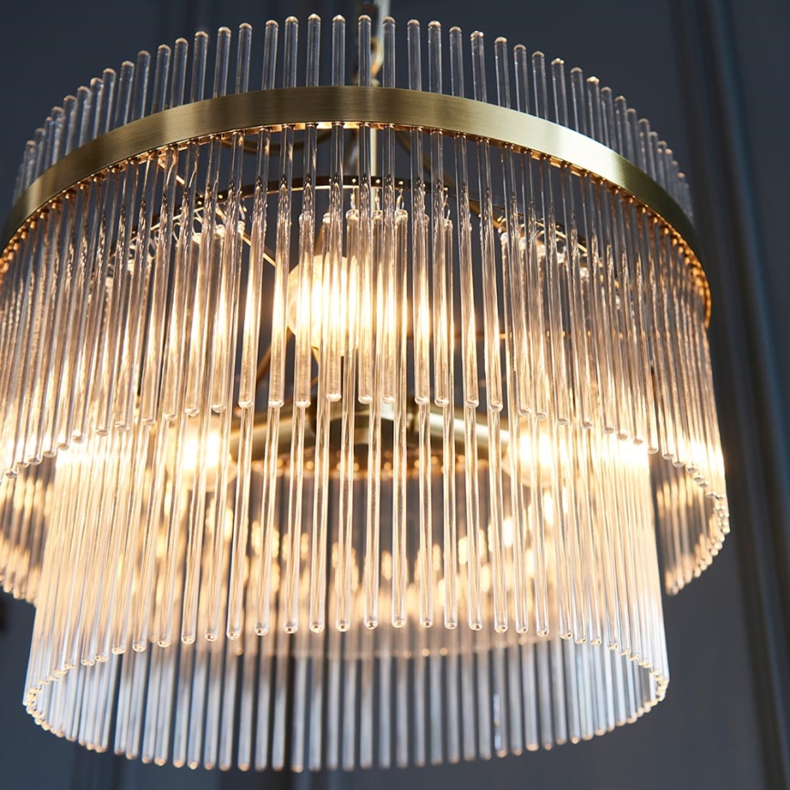 Endon 99167 - Hanglamp aan een ketting MARIETTA 3xE14/7W/230V messing/doorzichtig