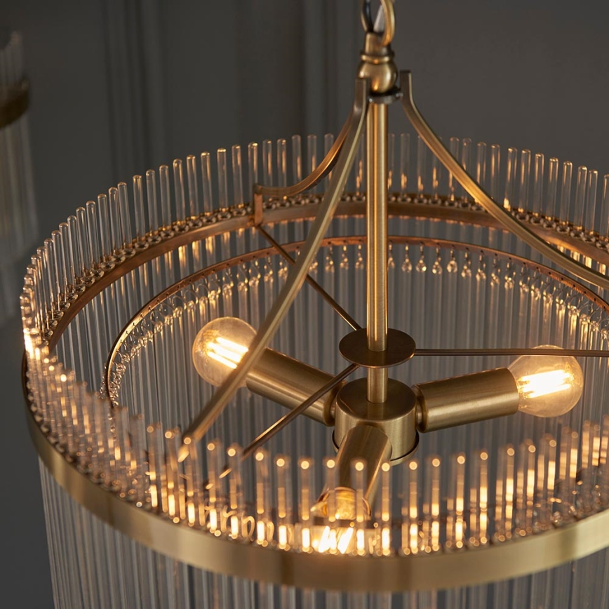 Endon 99167 - Hanglamp aan een ketting MARIETTA 3xE14/7W/230V messing/doorzichtig