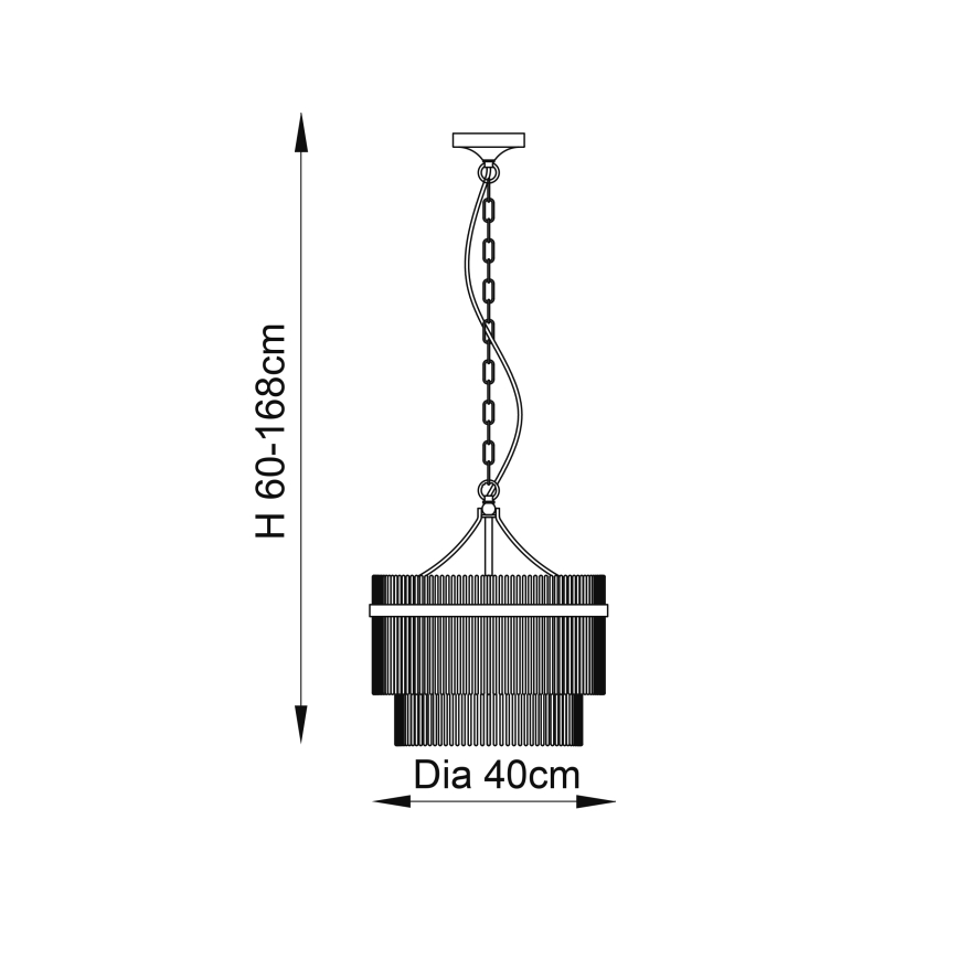 Endon 99167 - Hanglamp aan een ketting MARIETTA 3xE14/7W/230V messing/doorzichtig