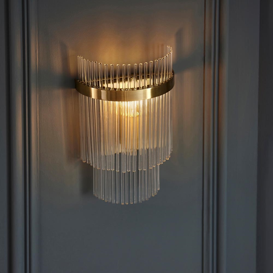 Endon 99168 - Wandlamp MARIETTA 1xE14/6W/230V messing/doorzichtig