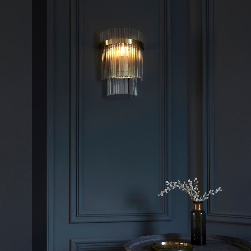 Endon 99168 - Wandlamp MARIETTA 1xE14/6W/230V messing/doorzichtig