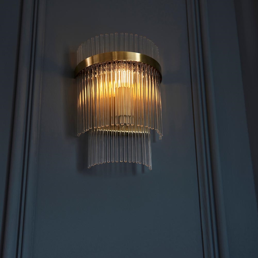 Endon 99168 - Wandlamp MARIETTA 1xE14/6W/230V messing/doorzichtig