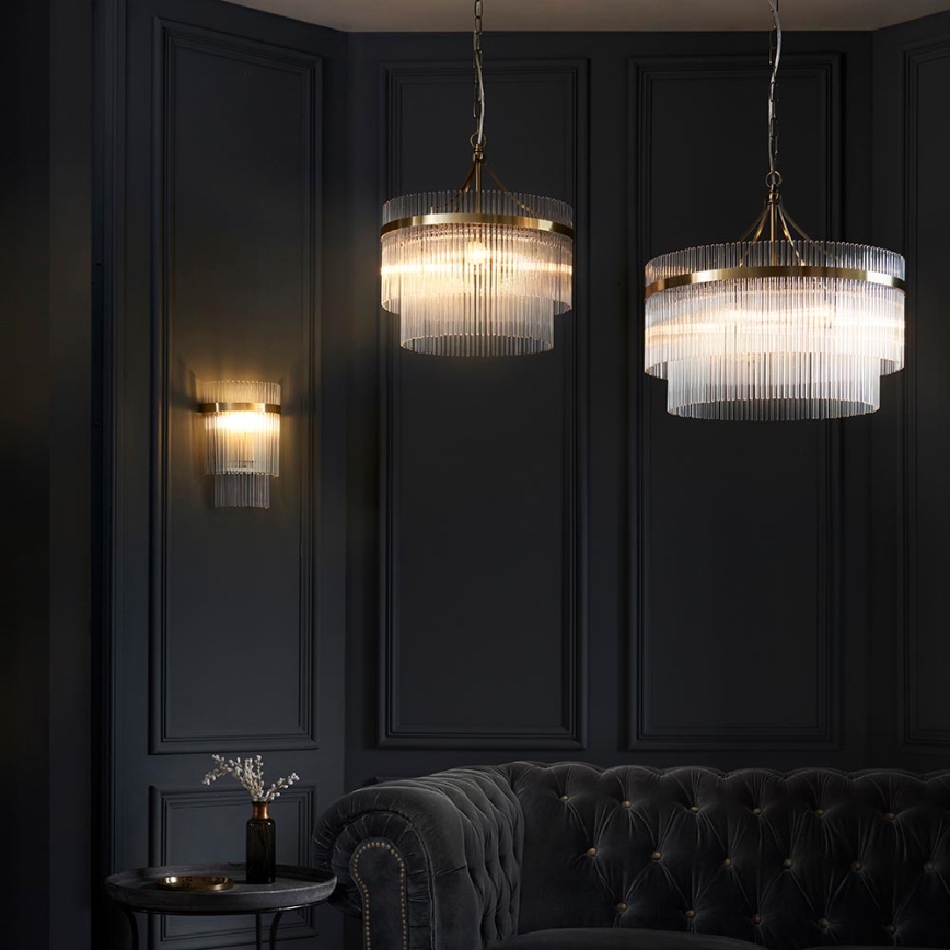 Endon 99168 - Wandlamp MARIETTA 1xE14/6W/230V messing/doorzichtig