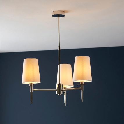 Endon 99455 - Plafondlamp met stang 3xE14/6W/230V glanzend chroom/wit