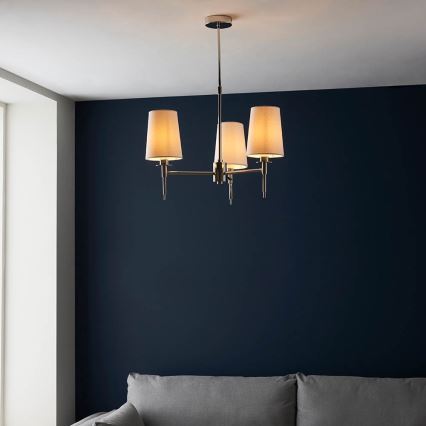 Endon 99455 - Plafondlamp met stang 3xE14/6W/230V glanzend chroom/wit