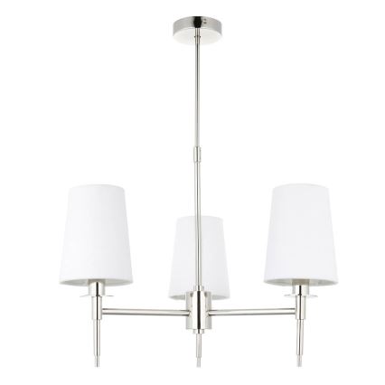 Endon 99455 - Plafondlamp met stang 3xE14/6W/230V glanzend chroom/wit