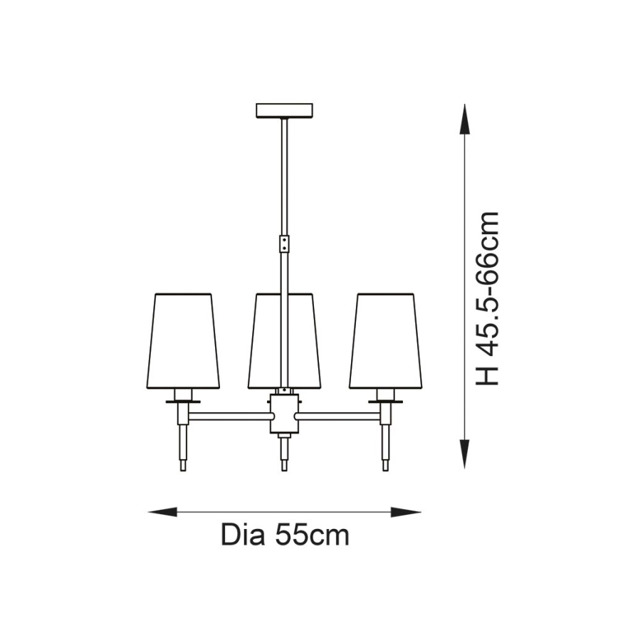 Endon 99455 - Plafondlamp met stang 3xE14/6W/230V glanzend chroom/wit