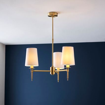Endon 99456 - hanglamp met stang 3xE14/6W/230V goud/wit