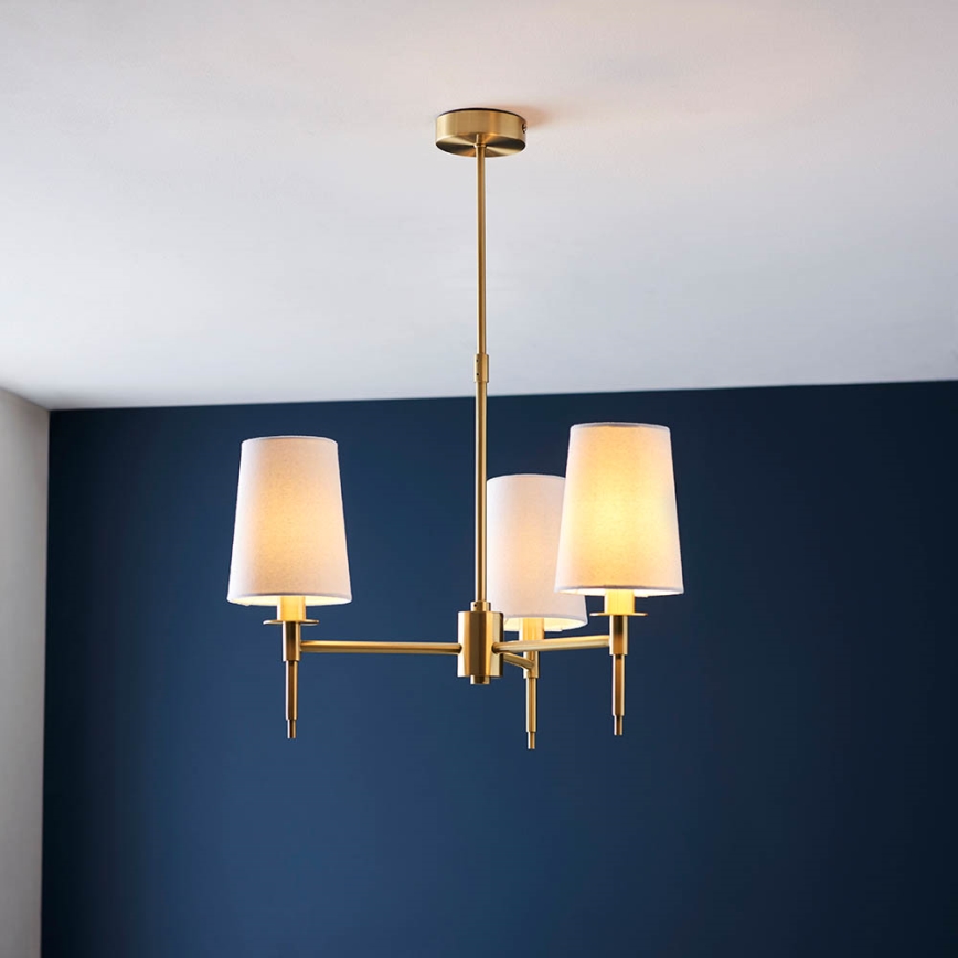 Endon 99456 - hanglamp met stang 3xE14/6W/230V goud/wit