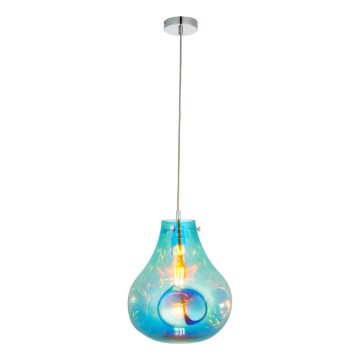Endon 99791 - Hanglamp aan een koord EUROPA 1xE27/10W/230V blauw