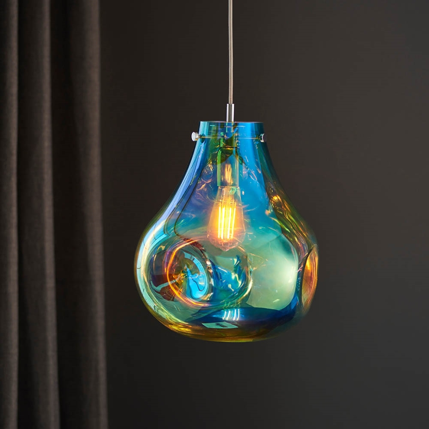 Endon 99791 - Hanglamp aan een koord EUROPA 1xE27/10W/230V blauw