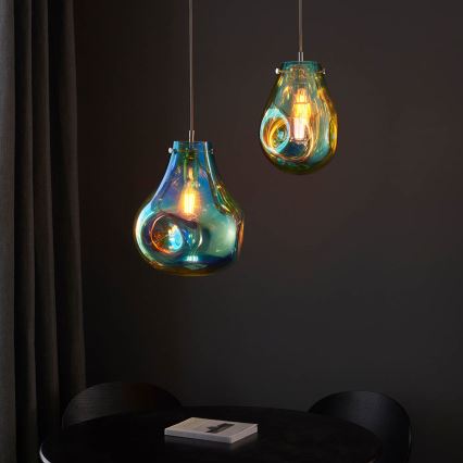 Endon 99791 - Hanglamp aan een koord EUROPA 1xE27/10W/230V blauw
