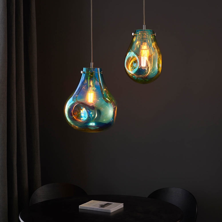 Endon 99791 - Hanglamp aan een koord EUROPA 1xE27/10W/230V blauw