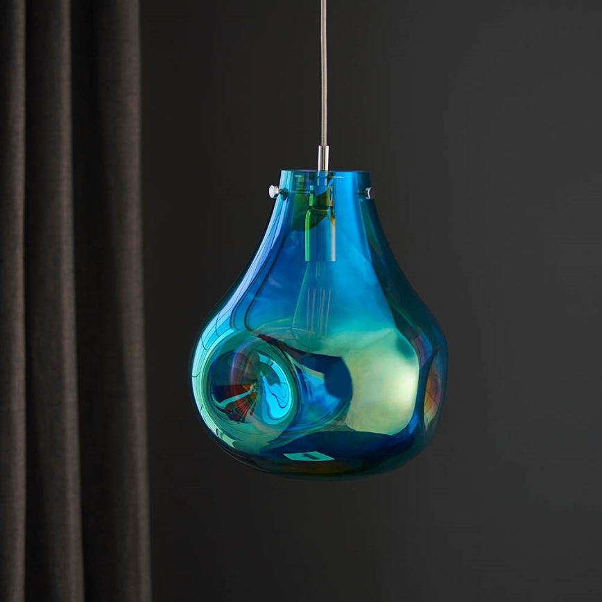 Endon 99791 - Hanglamp aan een koord EUROPA 1xE27/10W/230V blauw