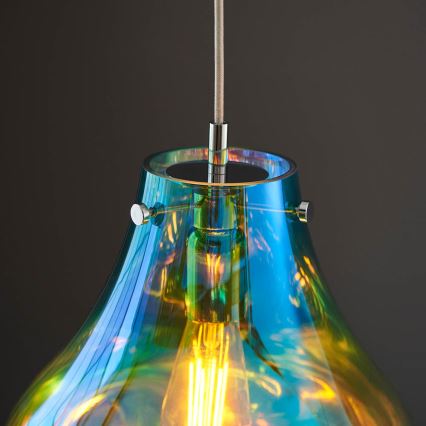 Endon 99791 - Hanglamp aan een koord EUROPA 1xE27/10W/230V blauw
