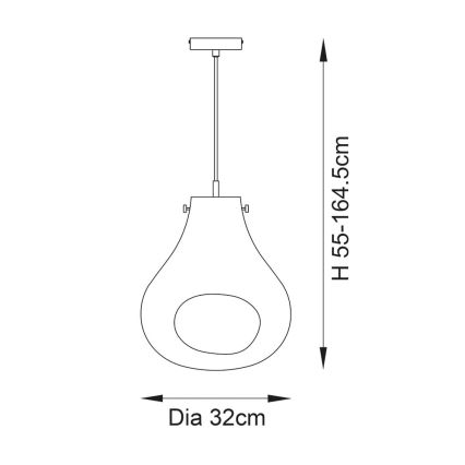 Endon 99791 - Hanglamp aan een koord EUROPA 1xE27/10W/230V blauw