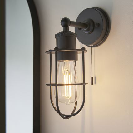 Endon 99948 - Badkamerwandlamp CREW 1xE27/6W/230V IP44 zwart