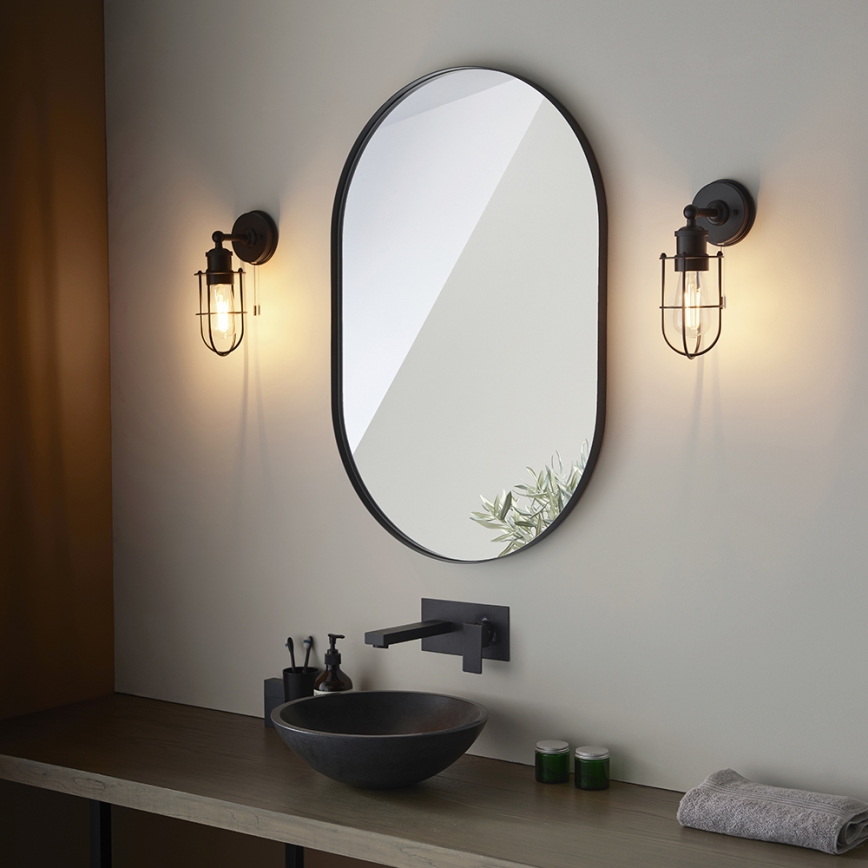 Endon 99948 - Badkamerwandlamp CREW 1xE27/6W/230V IP44 zwart