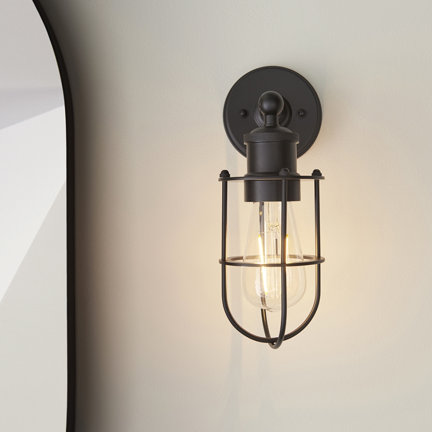Endon 99948 - Badkamerwandlamp CREW 1xE27/6W/230V IP44 zwart