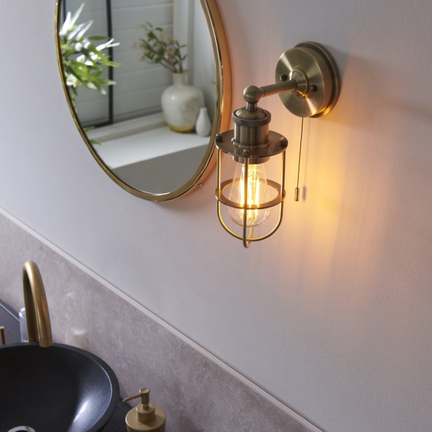 Endon 99952 - Badkamer wandlamp CREW 1xE27/6W/230V IP44 messing
