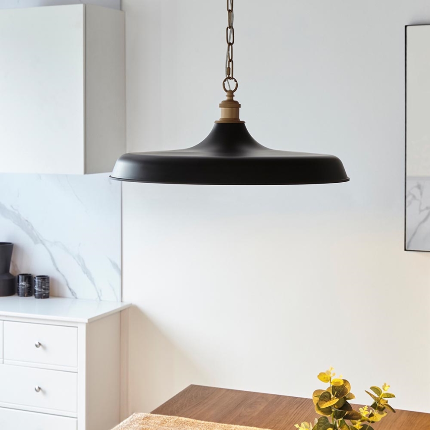 Endon 99998 - Hanglamp aan ketting SABIAN 1xE27/10W/230V zwart/goud