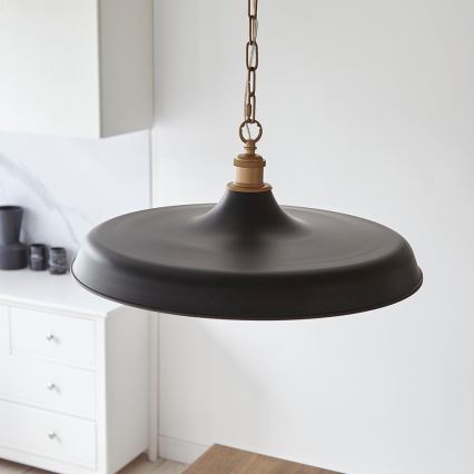 Endon 99998 - Hanglamp aan ketting SABIAN 1xE27/10W/230V zwart/goud