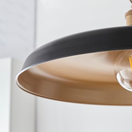 Endon 99998 - Hanglamp aan ketting SABIAN 1xE27/10W/230V zwart/goud