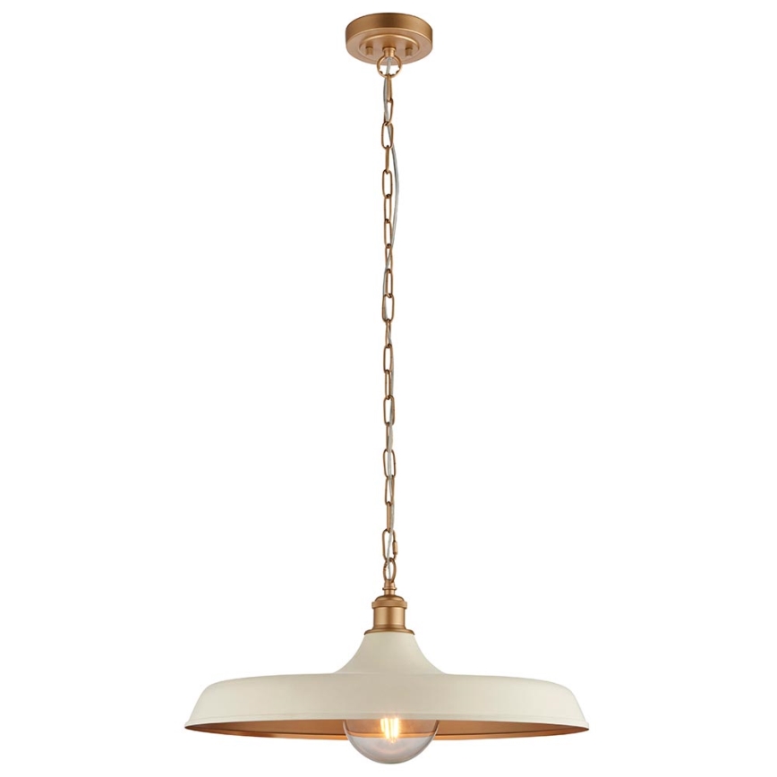 Endon 99999 - Kroonluchter met ketting SABIAN 1xE27/10W/230V crème/goud