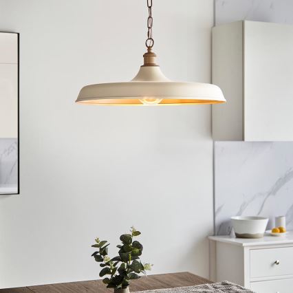 Endon 99999 - Kroonluchter met ketting SABIAN 1xE27/10W/230V crème/goud