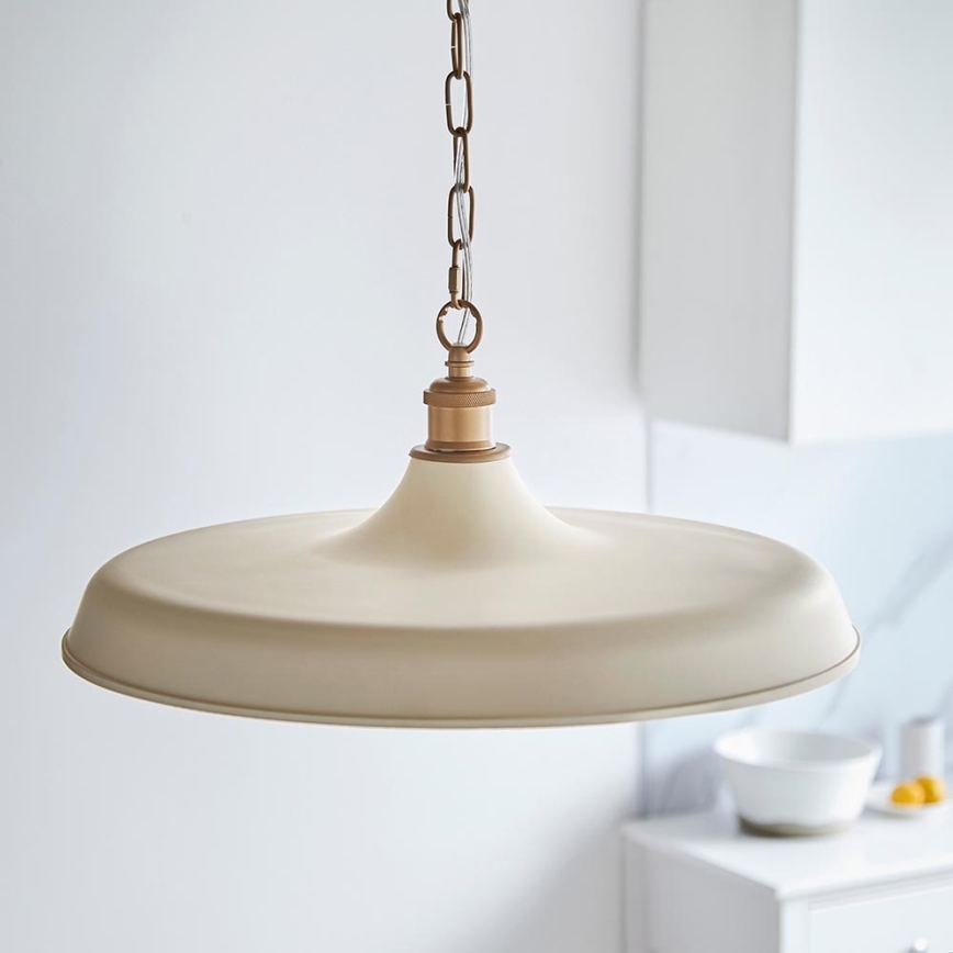Endon 99999 - Kroonluchter met ketting SABIAN 1xE27/10W/230V crème/goud