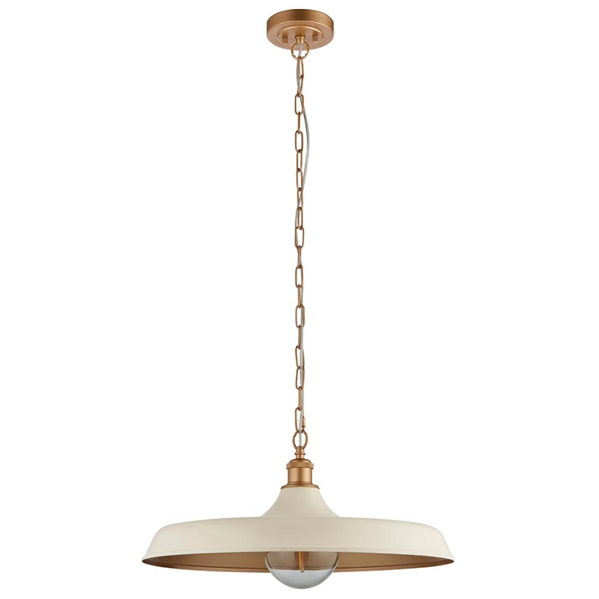 Endon 99999 - Kroonluchter met ketting SABIAN 1xE27/10W/230V crème/goud