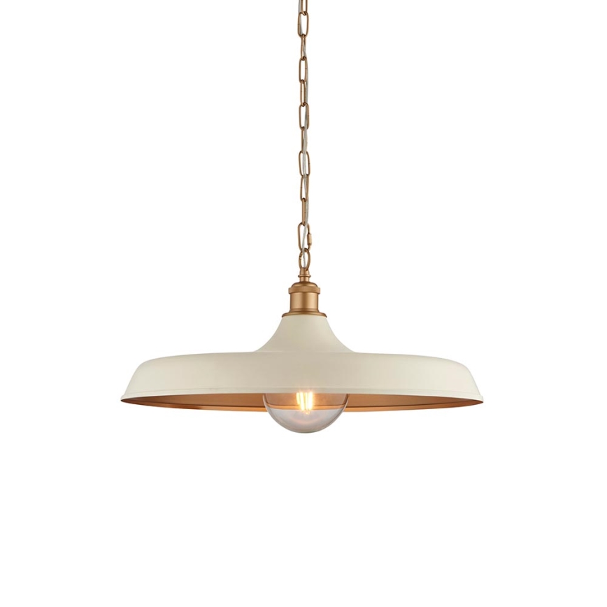 Endon 99999 - Kroonluchter met ketting SABIAN 1xE27/10W/230V crème/goud