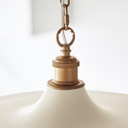 Endon 99999 - Kroonluchter met ketting SABIAN 1xE27/10W/230V crème/goud