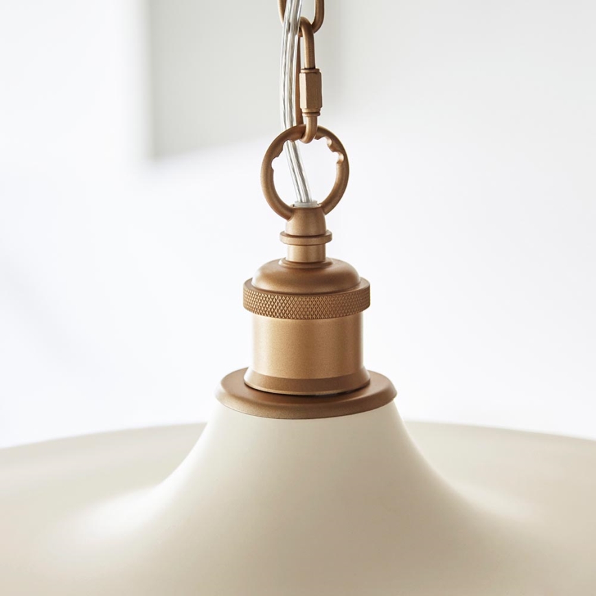 Endon 99999 - Kroonluchter met ketting SABIAN 1xE27/10W/230V crème/goud