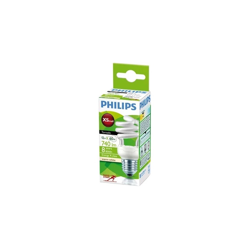 Energiebesparende lamp Philips TORNADO E27/12W/230V 2700K