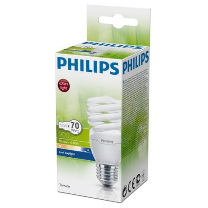 Energiebesparende Lamp Philips TORNADO E27/15W/230V 6500K